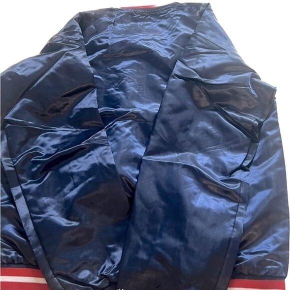 New England Patriots size XLNavy Satin Raglan Full-Snap Jacket - Picture 10 of 12